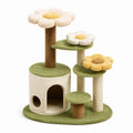 Árbol para gatos de madera y terciopelo con rascador de sisal 60x40x80 cm