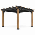 Pérgola Cuadrada de Madera y Metal Negro 300x300x220 cm