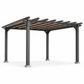 Pérgola de metal y madera 300 cm x 250 cm x 250 cm