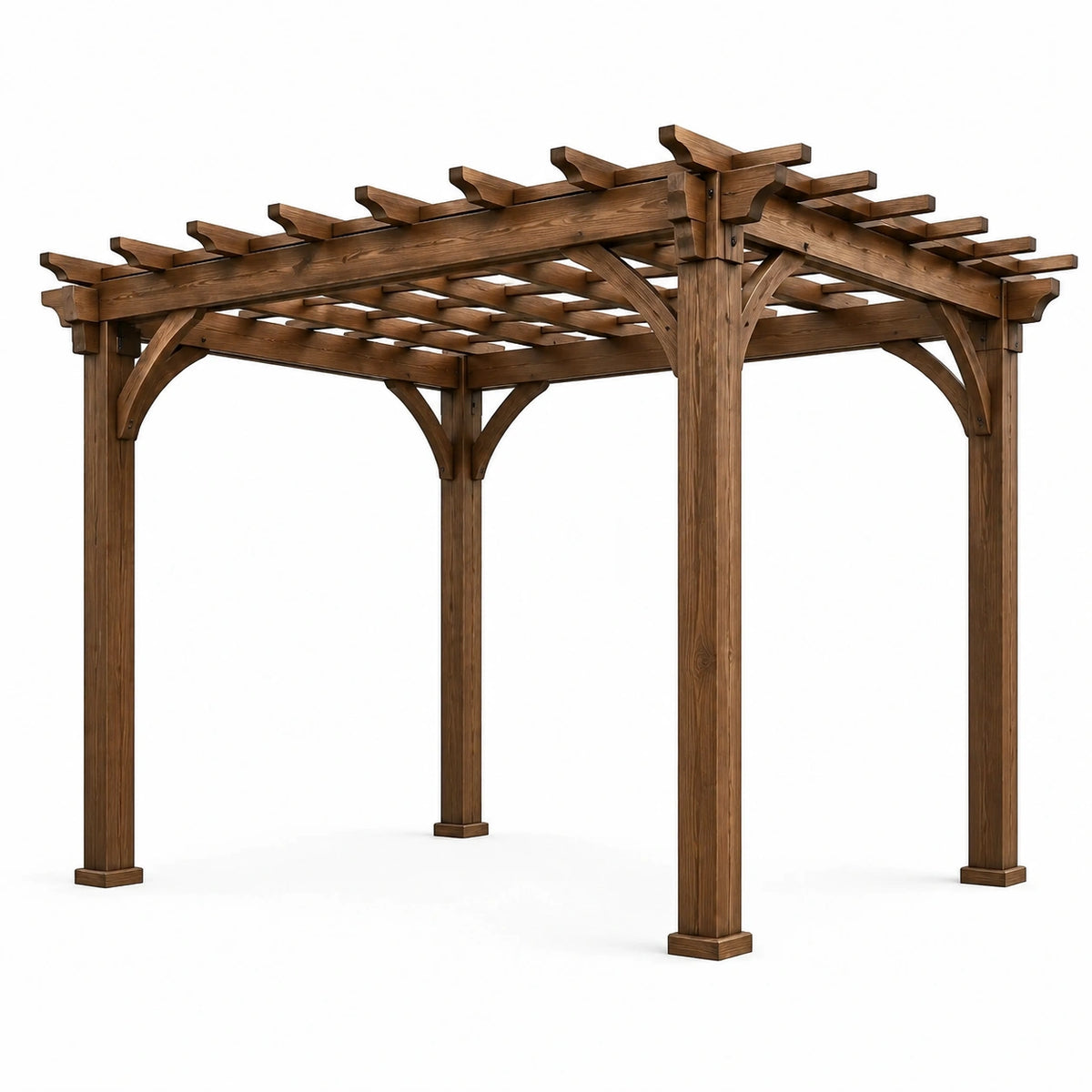 Pérgola de Madera Maciza 3x3m Marrón Exterior