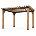 Pérgola de Madera de Pino con Estructura de Acero Negra 300x400 cm