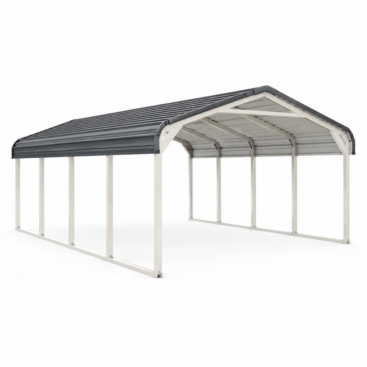 Cochera de Metal Gris 600x300x270 cm